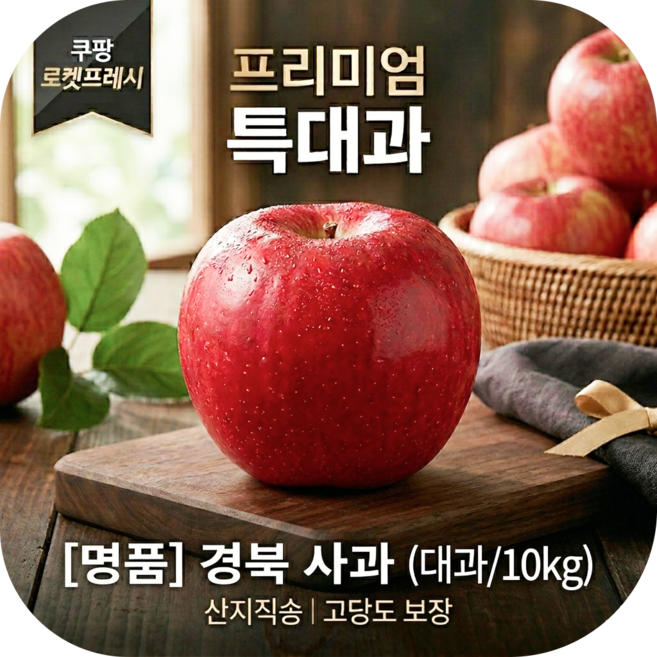 [명품진미] 초특가 고당도 부사 사과, 1개, A급 대과 10kg