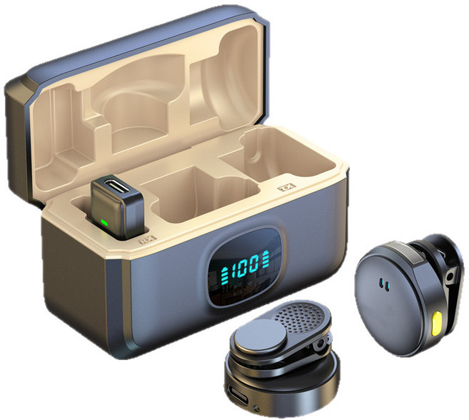 밀레 휴대폰용 무선 핀마이크 노이즈 제거 야외 라이브 방송 영상 녹음용, 블랙, Q8