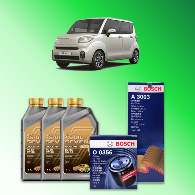 더 뉴 레이 19년 4월이후 (TAM PE) 1.0 가솔린 엔진오일세트 세븐골드 9 RV C3 5W30, 세븐골드9 RV C3 엔진오일세트