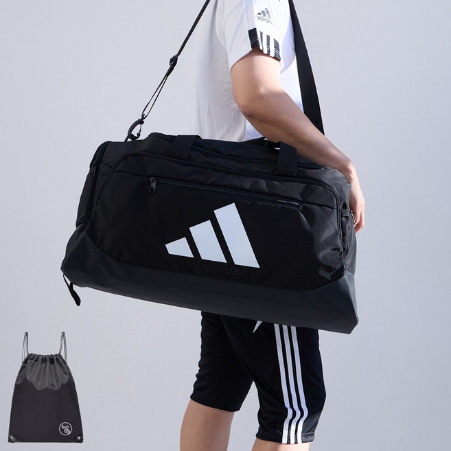 아디다스 DFD M사이즈 더플백 탈착 가능 스트랩 60리터 대용량 스포츠백 (PGN짐쌕가방 지급), 1개, DFD_MK#M