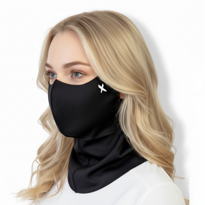 펜타엑스 스포츠 자외선차단 마스크 하프 얼굴 햇빛가리개, 2개, 아이스 블랙