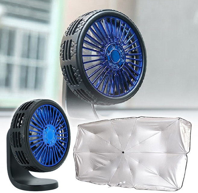 [TV홈쇼핑정품 인포벨]더위박살 카풍기 카텐 차량용 선풍기 서큘레이터 여름 자동차 미니 소형 캠핑 차박, 12종 세트