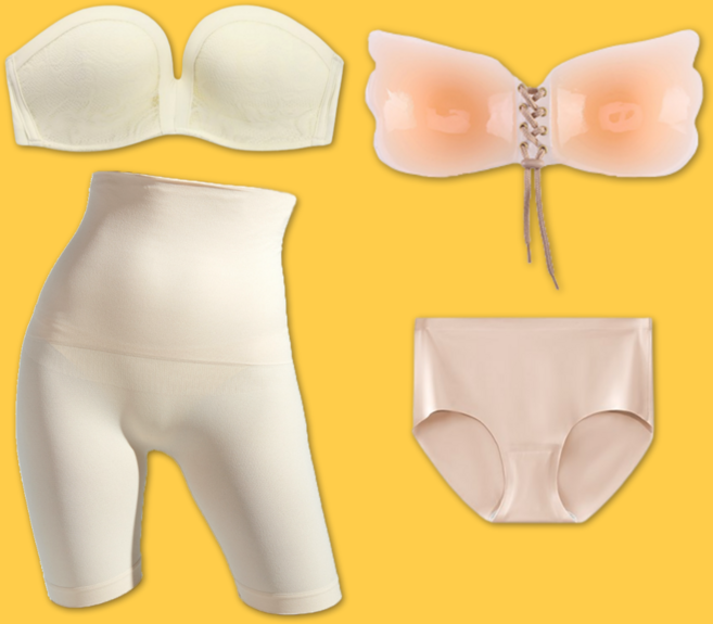 앙블리 웨딩 속옷 세트 볼륨업 웨딩브라 실리콘 누브라 촬영 드레스 팬티 누드브라 set