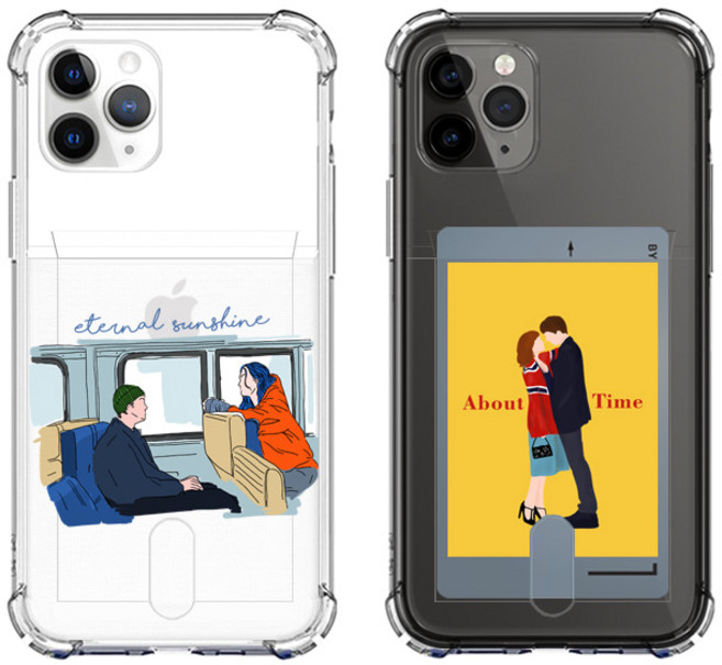 아이폰13 시리즈 영화 캐릭터 투명 카드 케이스