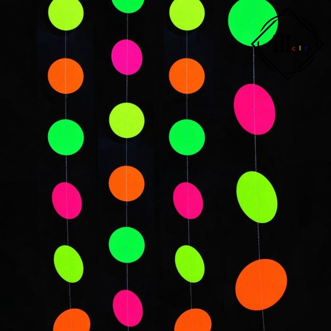 형광 동그라미 종이 가랜드 네온 원형 파티 생일, 1개, 상세페이지 참조