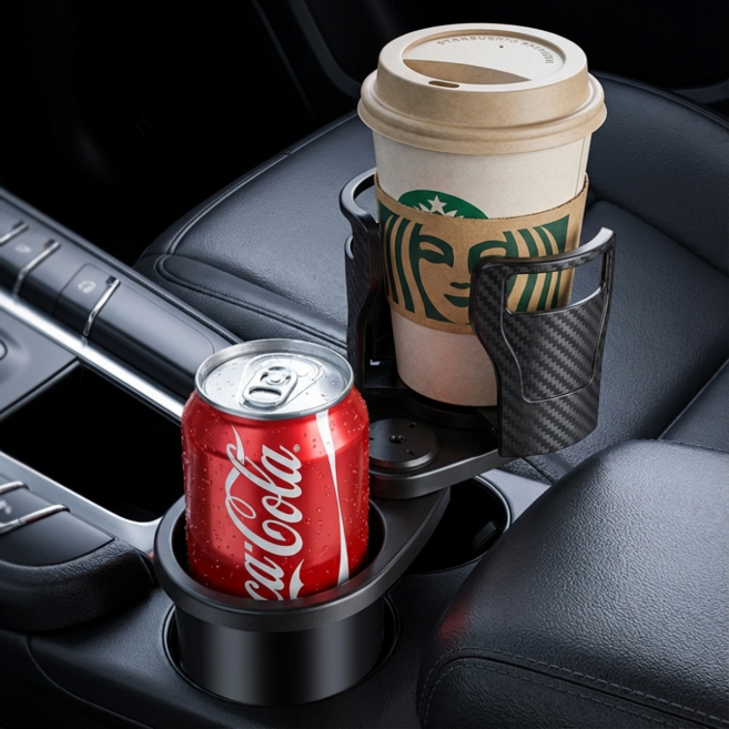 베픽스 이중고정 확장형 차량용 컵홀더 거치대, black, 1개