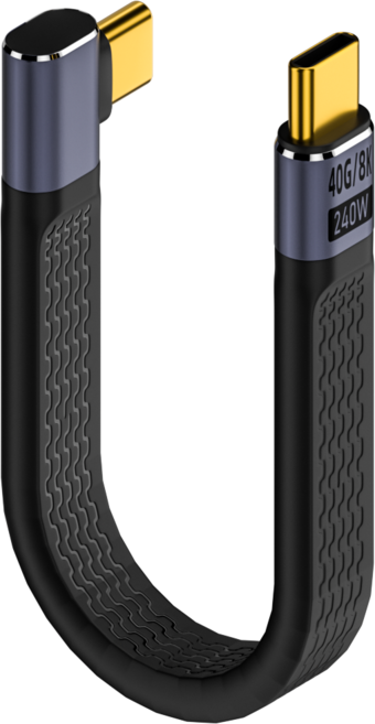 USB4 C타입 40Gbps 외장 하드 SSD 미니 케이블 PD 240W 고속충전 8K(사이드단자), 1개