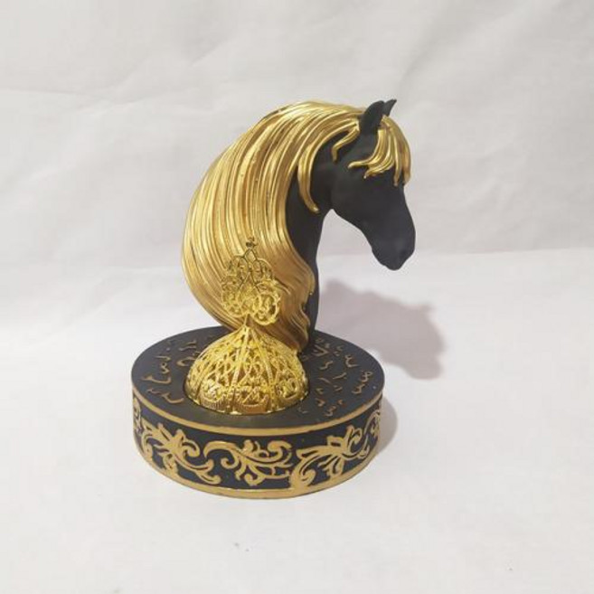 2022 아라비아 말 스타일 향 버너 수지 인도 콘에 대 한 고딕 장식 향로 홀더 불교 용품 장식품, 1.black