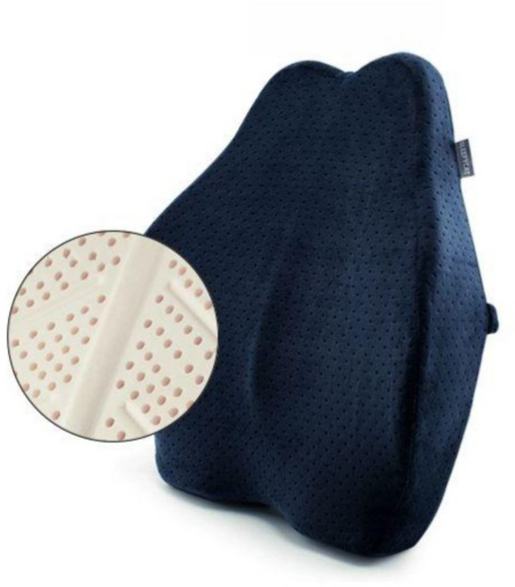 허리 쿠션 메모리폼 라텍스 요추 등받이 베개 차량용 오피스 바닥 천연소재, B. 핑크