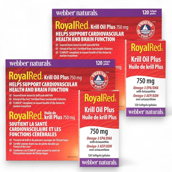 웨버네추럴스 로얄레드 크릴오일 오메가3 아스타잔틴 오메가3 EPA DHA 750mg 120정 / 캐나다 현지 직배송, 210g, 2개 - 쿠팡