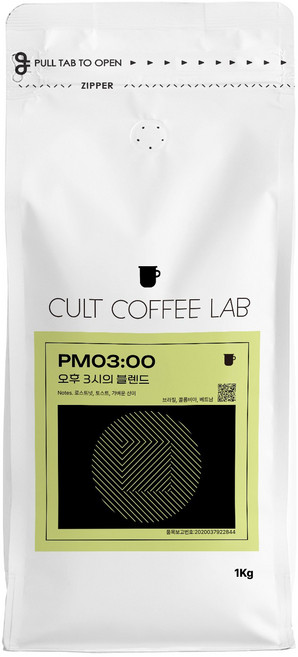컬트커피랩 고소한 너티쵸코 오후 3시 블렌드 커피원두, 1kg, 1개, 홀빈(분쇄안함)
