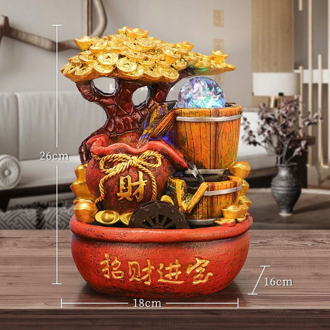 招財流水盆 流水聚寶盆 流水擺件 招財擺飾 開運 風水招財流水組, 1935