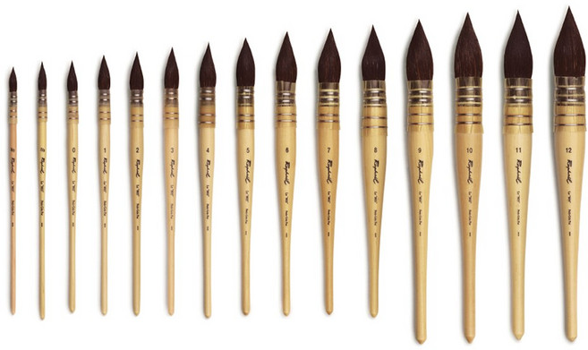 라파엘 round 803 수채화붓 다람쥐털 낱자루 3/0호, 상세 설명 참조