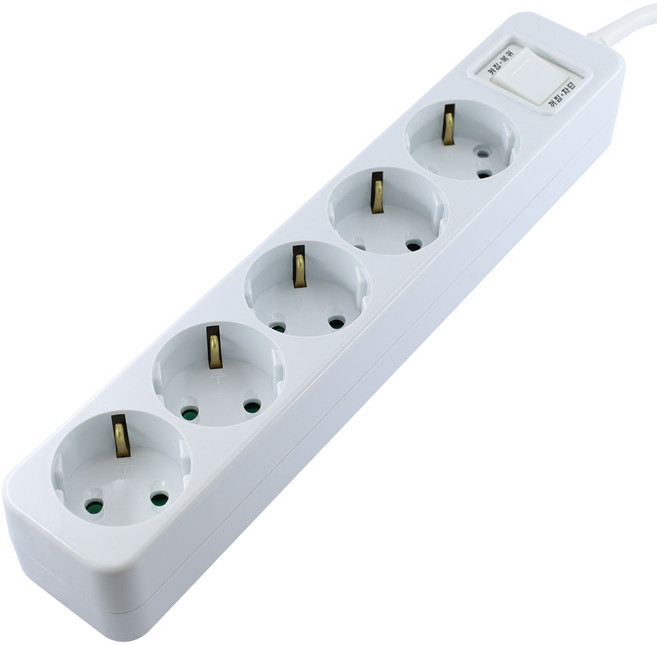 다조아 국산 통합 스위치 절전 멀티탭 5구 (16A), 1개, 화이트, 1.5m
