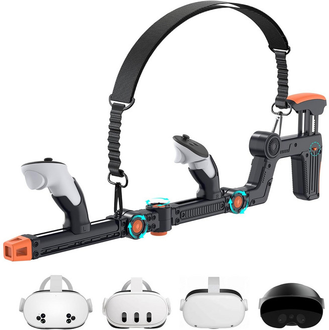 새로운 버전 VR 게임 경험 자기 VR 게임 소총 총 주식 Meta Quest 2/3/3s VR 게임 액세서리 아이디어 선물 (VR 장치를 제외), 1개, ZD-MQG2026