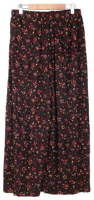 여성 꽃무늬 플리츠 촌캉스 9부 김장 몸빼바지 일자 밴딩 팬츠