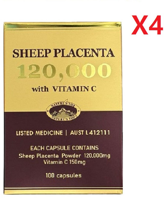 호주 네이쳐스탑 고함량 양태반 120000mg 비타민C 100정-4개, 4개, 100정