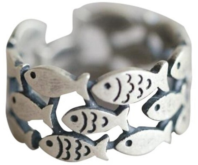 물고기반지 물고기은반지 피쉬반지 행운반지 실버물고기반지 두줄물고기반지 세줄 물고기각인반지