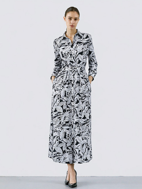 제시뉴욕 롱 맥시 보타니 프린팅 셔츠 원피스 여친룩