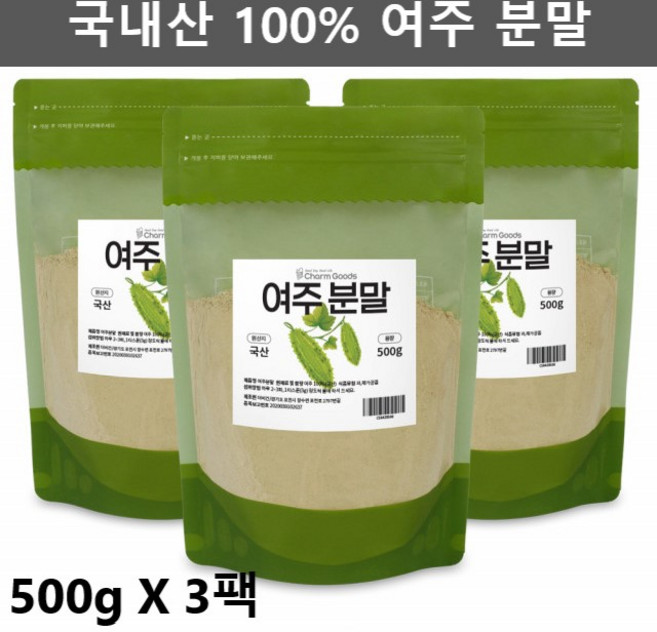 국산 건여주 여주 분말 가루 말린 여주 열매 말린것 마른 건조 여주 추출물 추출분말 국내산 여주 분말 여주차 500g3개입, 500g