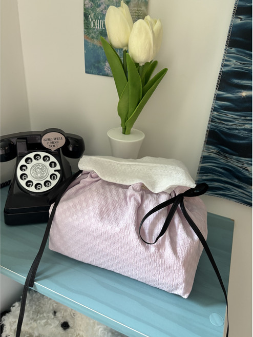 리본 휴지케이스 곽티슈 커버 파우치 인테리어소품 티슈케이스 집들이선물, 1개, 핑크