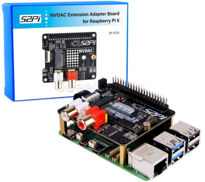 Raspberry Pi 5 DAC 표준 및 PCIe-NVMe SSD용 HAT 확장 보드