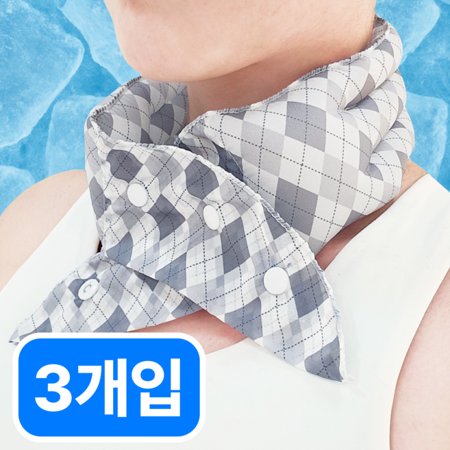 핏츠런 [국내산] 넥쿨러 골프 등산 아이스 쿨스카프, 3종 세트 다이아 패턴, 1개