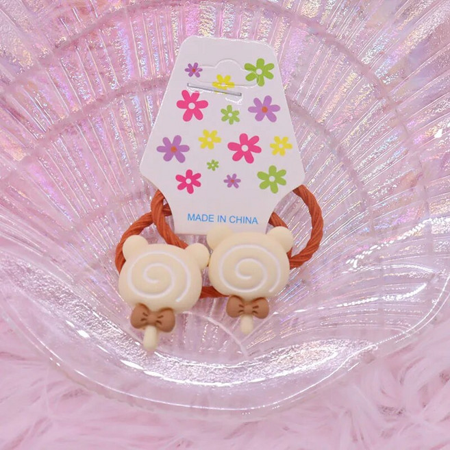 2 개/대 새로운 스크림 케이크 사탕 당근 버섯 모양 고무 밴드 아기 머리 포니 테일 홀더 Scrunchie 장식품 선물