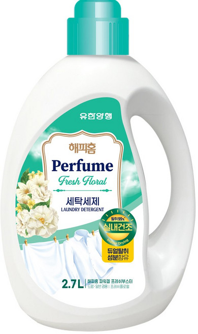 해피홈 파워겔 프레쉬부스터 프레쉬플로럴 액상세제 본품, 2.7L, 5개