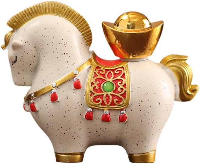 HAIMINGJUN 말 조각상 미니어처 동물 조각상 수지 예술 공예품 데스크탑 장식 중국 풍수 조각상 책상 파티오 캐비닛용, A