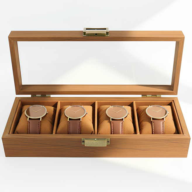 Obhor 시계보관함, 1개, 원목+4구