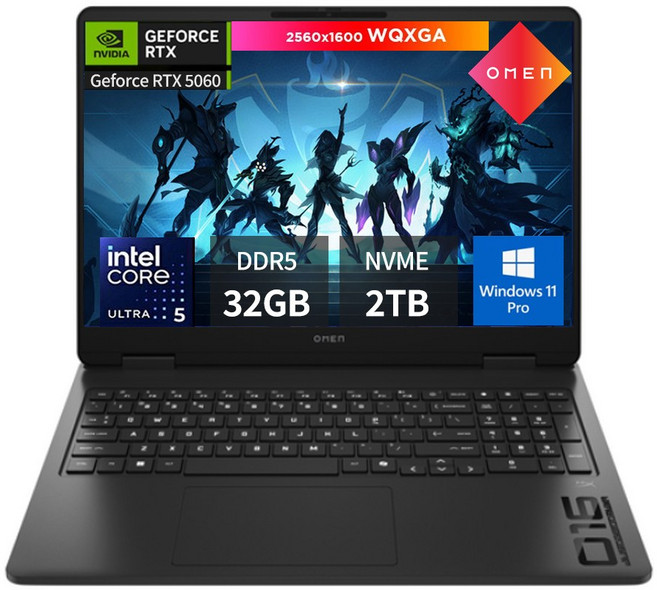 HP 2026 오멘 16-am0410TX 울트라5 255H 지포스 RTX5060 윈도우11 포함 가성비 고사양 고성능 게이밍 노트북, WIN11 Pro, 32GB, 2TB, 쉐도우블랙