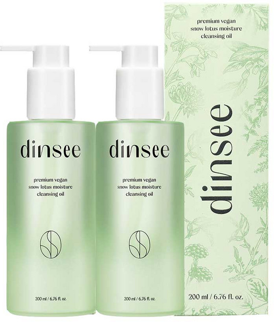 [딘시] 프리미엄 비건 눈연꽃 히알루론산 수분 클렌징 오일, 2개, 200ml