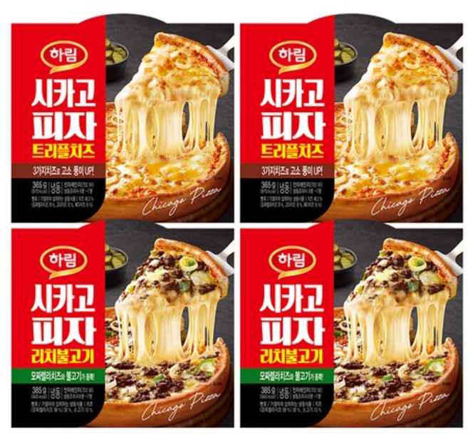 시카고리치불고기 385g+트리플치즈 365g 각2팩, 4팩, 1개, 385g