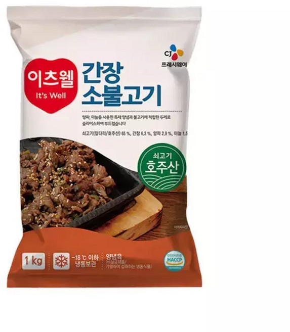 롯데백화점디씽컴퍼니 CJ이츠웰 간장소불고기1Kg, 1개, 1kg