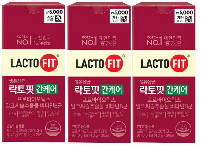 종근당건강 락토핏 간케어 밀크씨슬 추출물, 2g, 3개