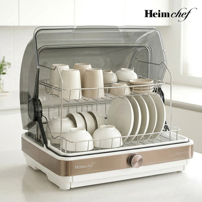 [2026 신제품] 위드닉스 LED 다이얼 프리미엄 식기 살균 건조기 45L 화이트 로즈골드 HTD-603W