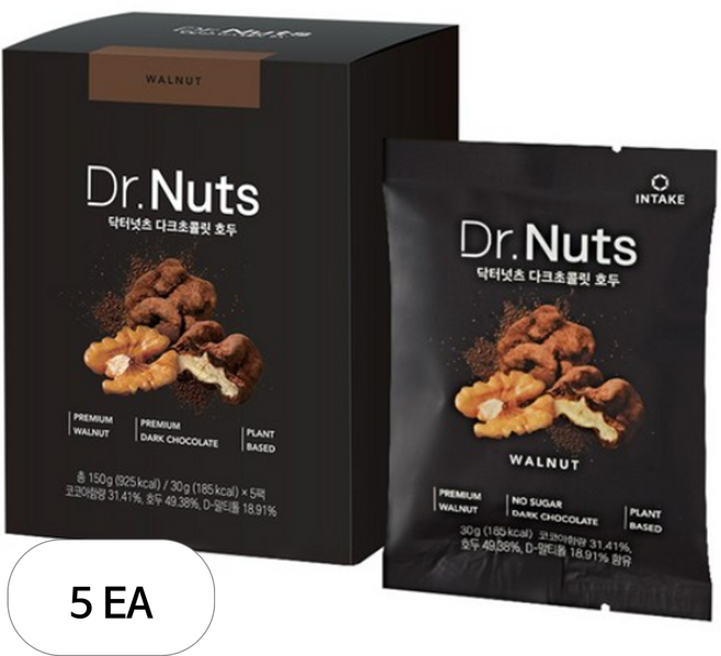인테이크 닥터넛츠 다크초콜릿 호두, 150g, 5개
