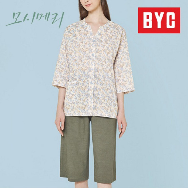 BYC 모시메리 여성 7부 상하세트 홈웨어 까실이 ECF5532