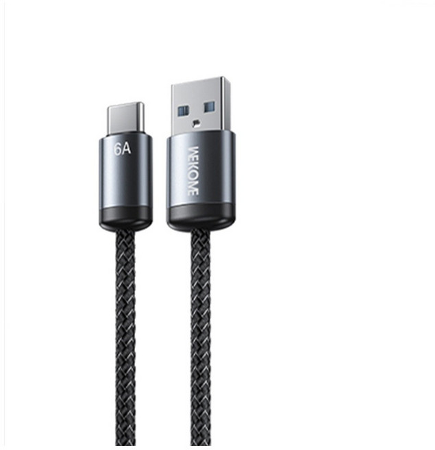 WEKOME 雷神二代 66W 快充線 1M 適用 iPhone 14 13 三星 華為 小米 Micro Lightning Type-C 手遊專用 90度彎頭 傳輸數據線, 1個, USB to TypeC 6A