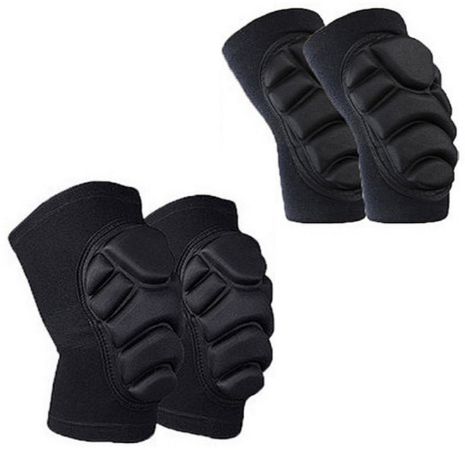 해피제이 기능성 군인 보호대 무릎 2개 +팔꿈치 2개 세트, 블랙, 1개