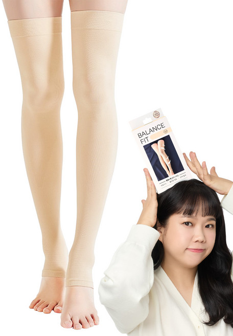 95프로블럼 발란스핏 의료용압박스타킹 베이지, 허벅지형, 1개