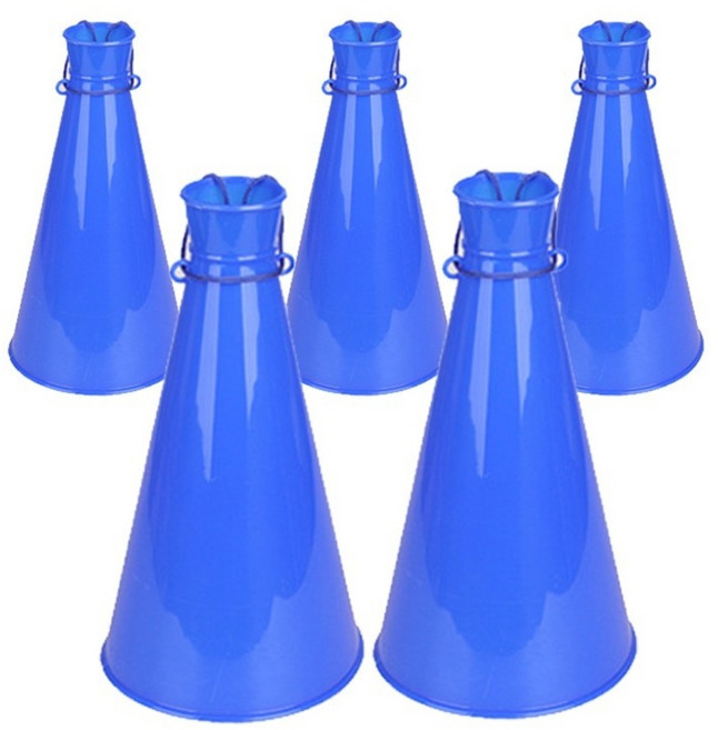 [메잌미] 응원용 플라스틱 나팔 확성기 메가폰 5개, 블루
