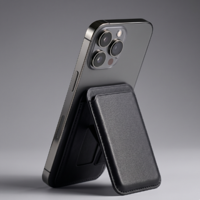 아메니아 강력고정 거치가능 맥세이프 카드지갑, 1개, 블랙