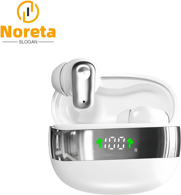 Noreta 무선 블루투스 이어폰 블루투스6.0 칩 오픈형 방수 노이즈캔슬링이어폰, 화이트, PL-99