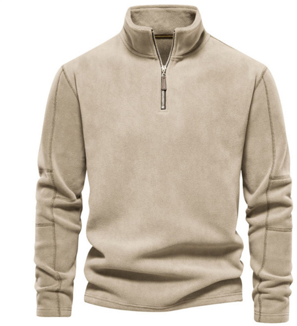 [양말증정] 남성 후리스 반집업 스탠드카라 스웨터 겨울 기모 티셔츠 WI039T