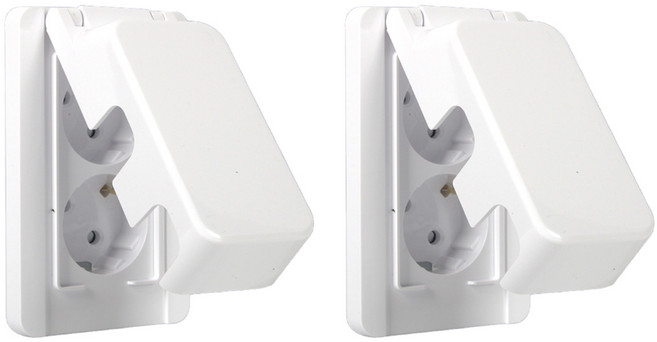 현대일렉트릭 국산 베뉴 방우형 콘센트 2구 1+1, 1세트