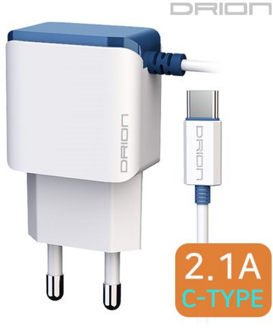 드리온 C타입 일체형가정용 충전기 5V 2.1A (DR-TC1-210), 상세페이지 참조, 1개