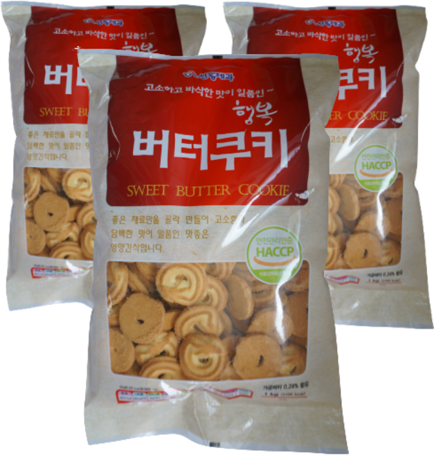 신흥제과 행복 버터 쿠키, 1kg, 5개