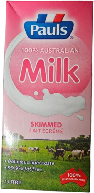 폴스 무지방 멸균 우유 스킴밀크, 1L, 6개